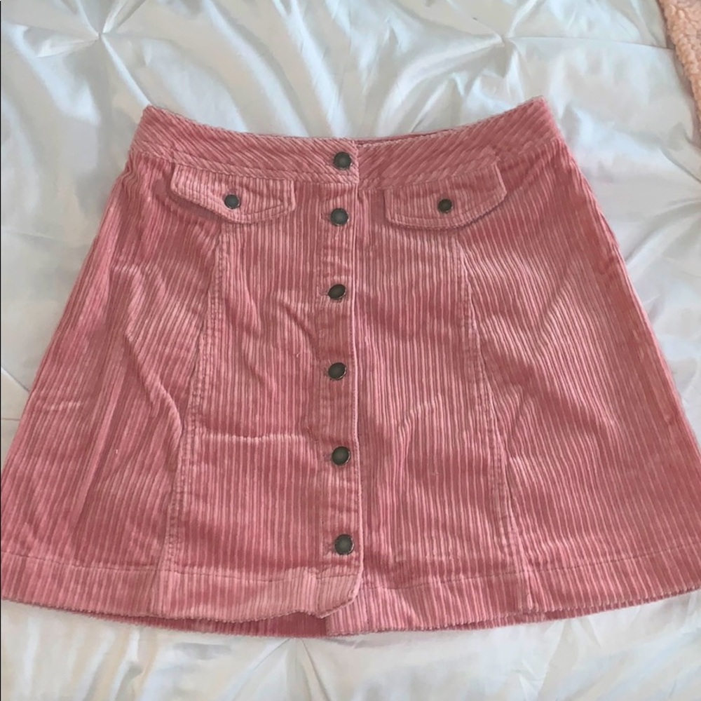 Pink Corduroy Skirt